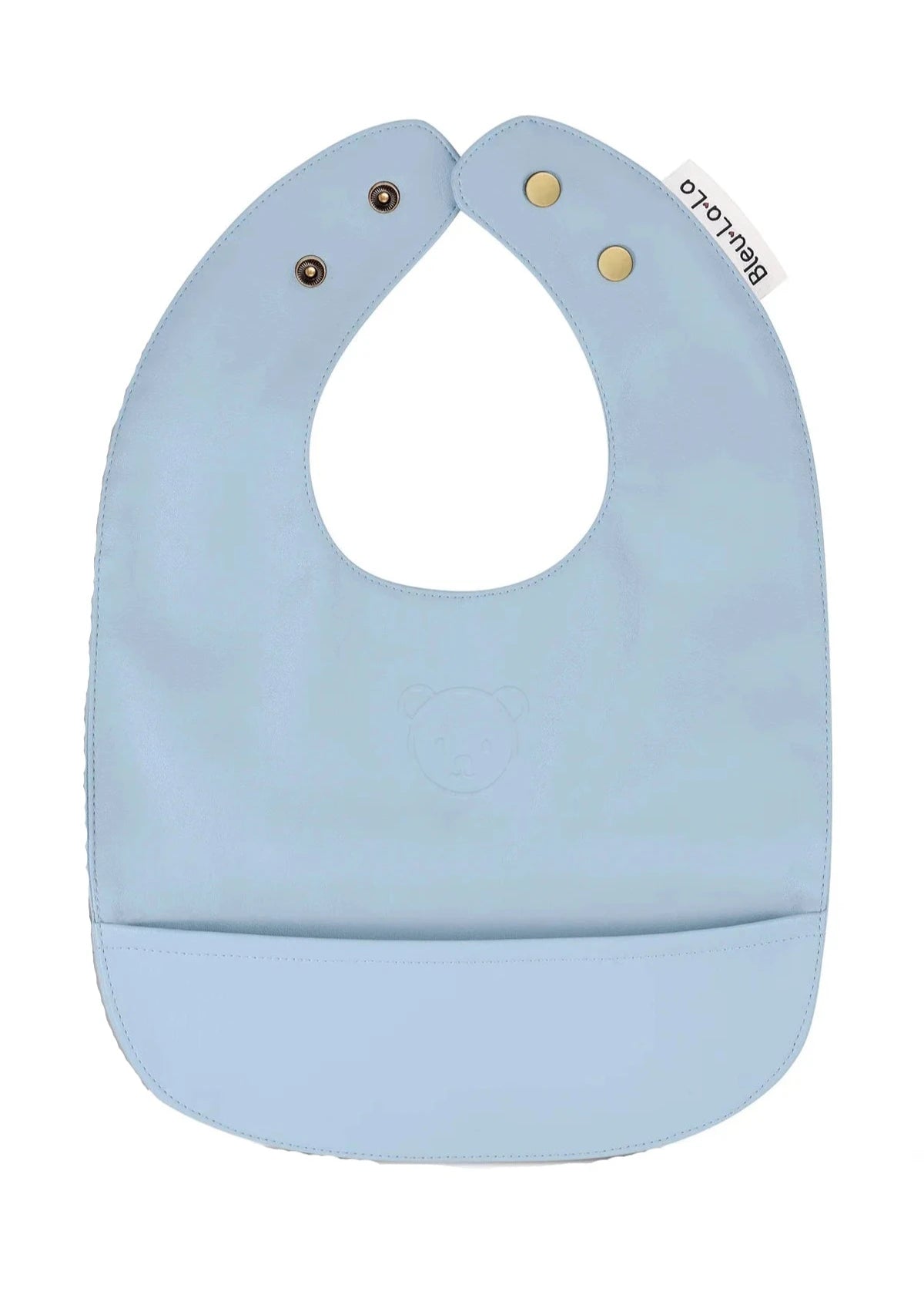 Soft Vegan Leather Bib - Blue