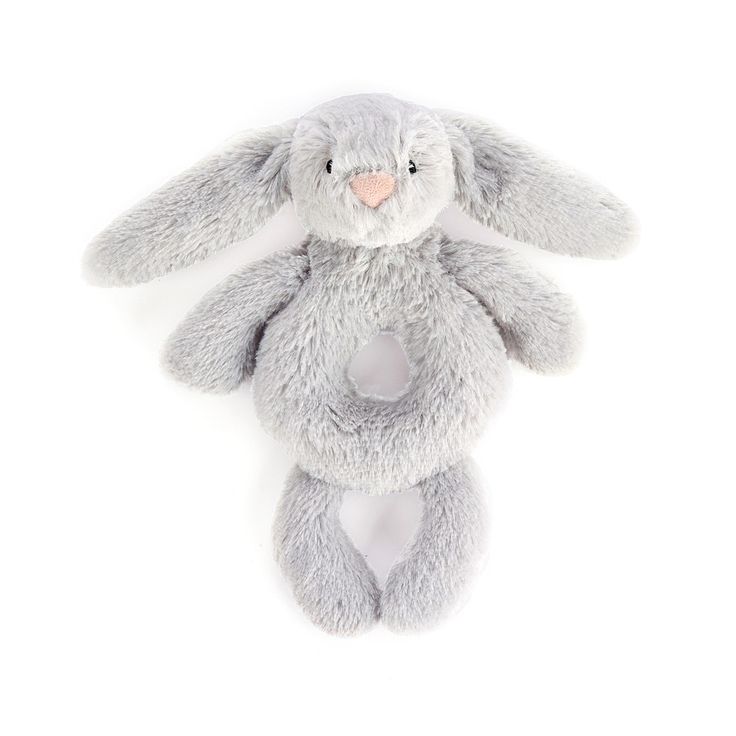 Bashful Bunny Rattle - Grey