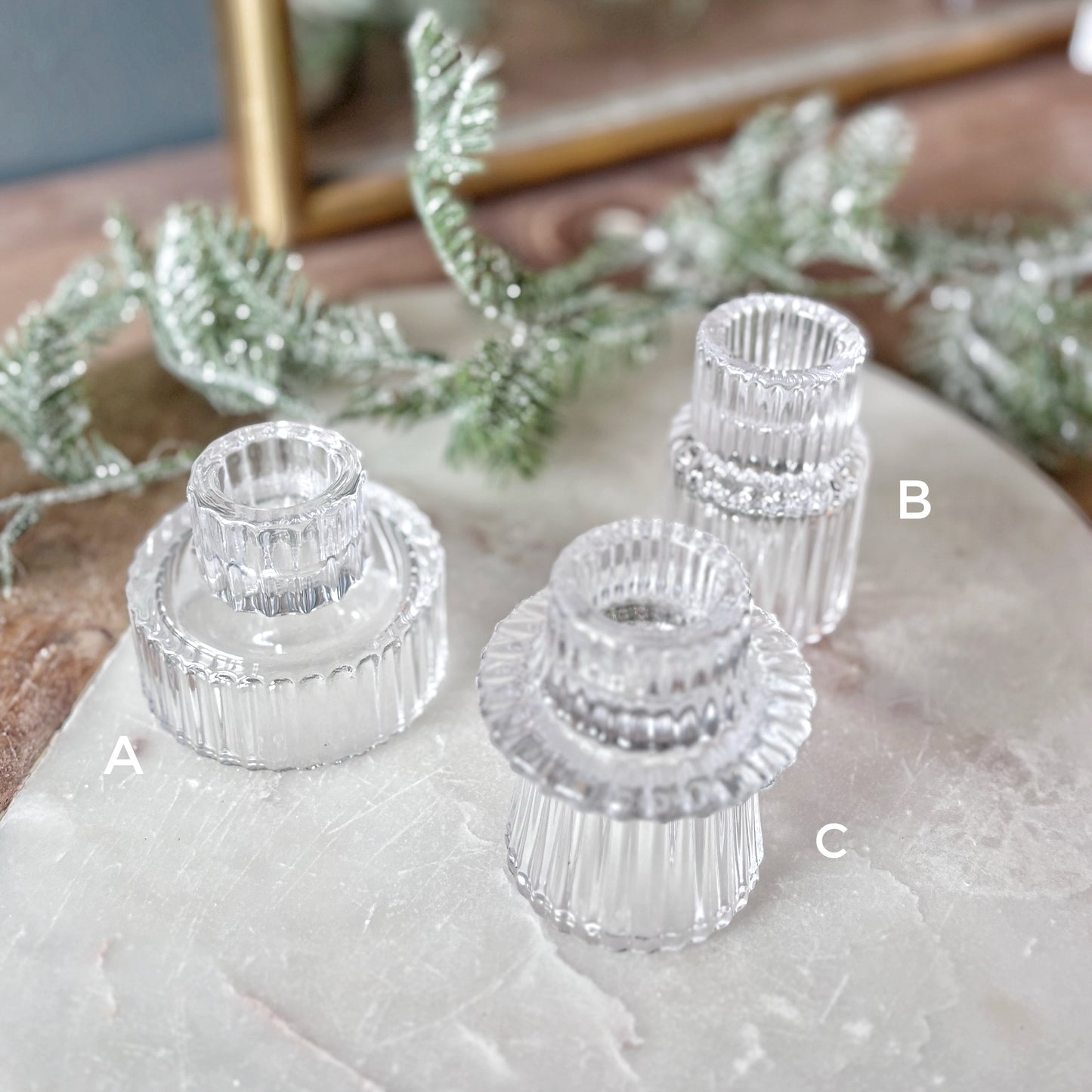 Glass Candle Holder - Clear