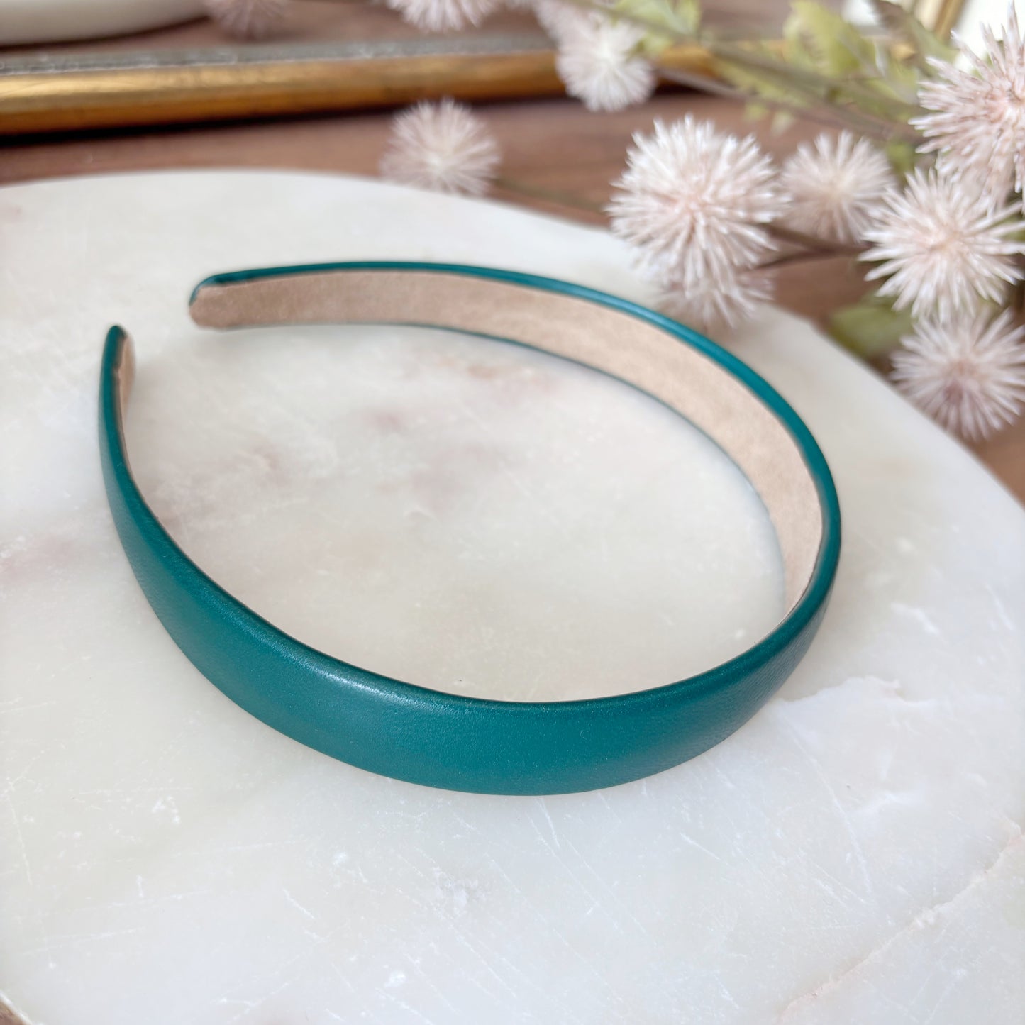 Leatherette Headband - Juniper