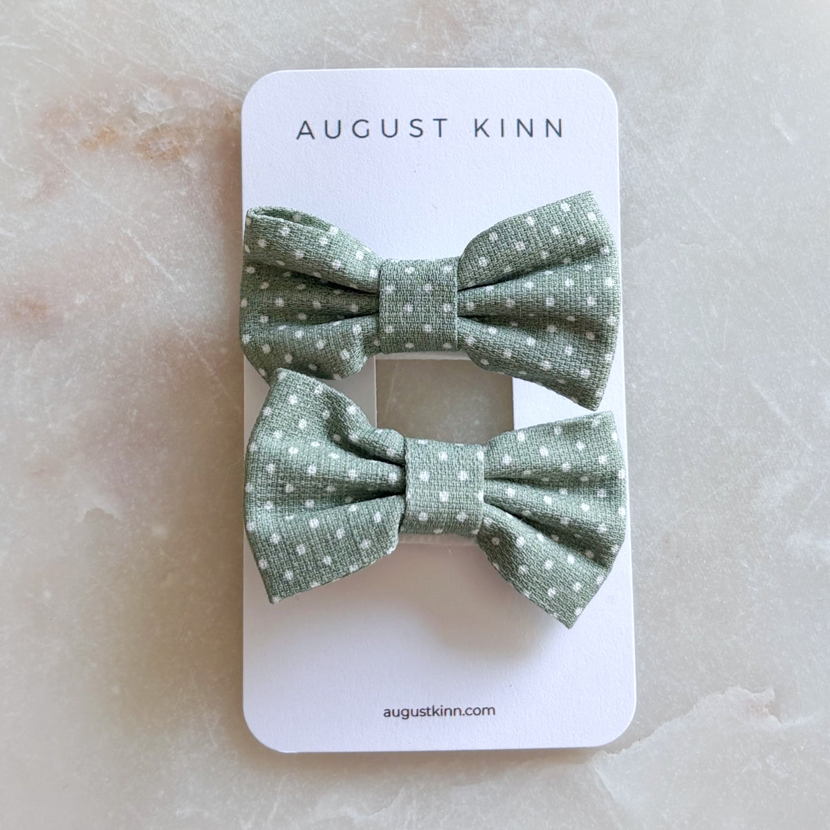 Mini Hair Clips - Green (set of 2)