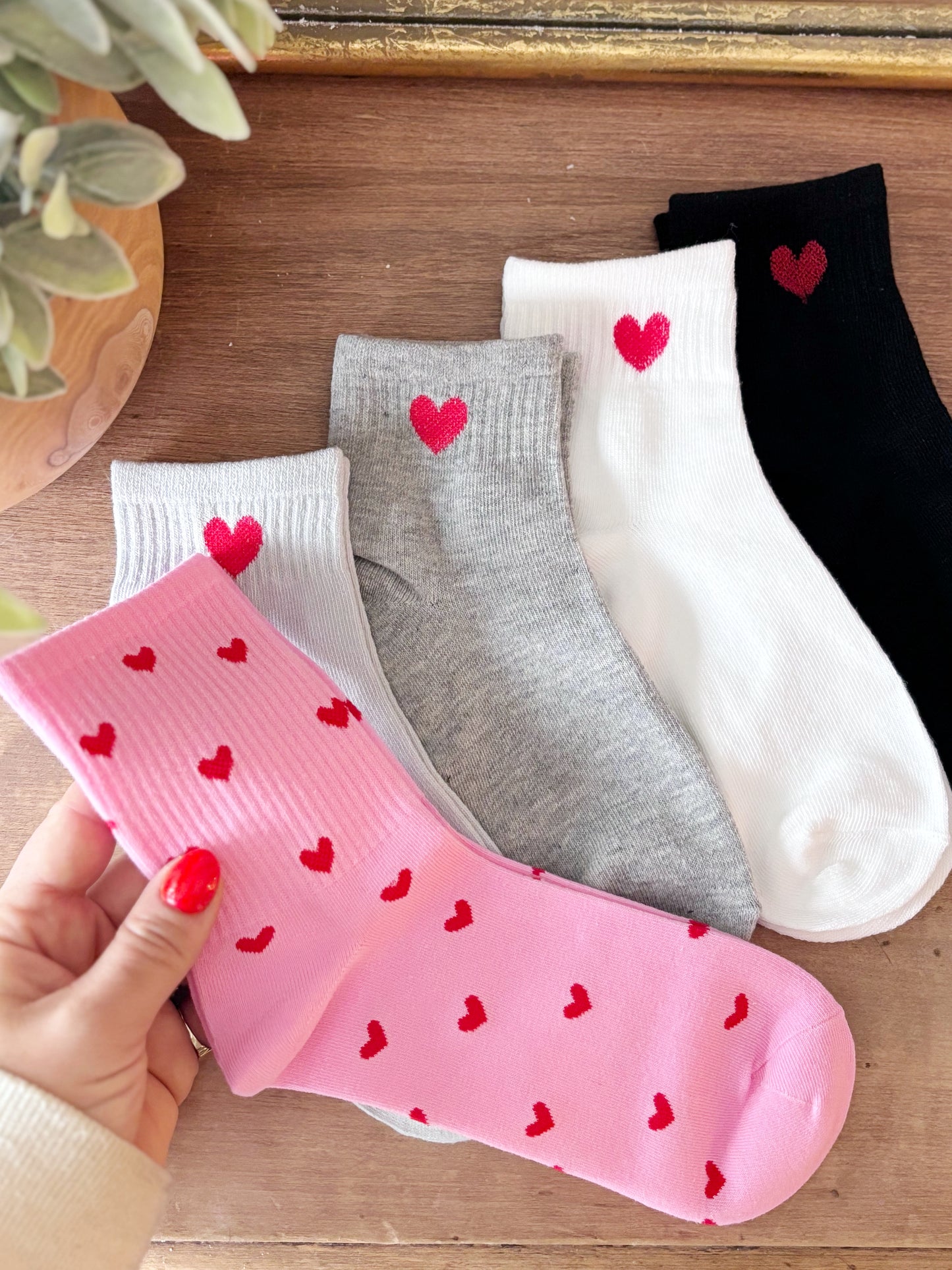 Pink Heart Socks