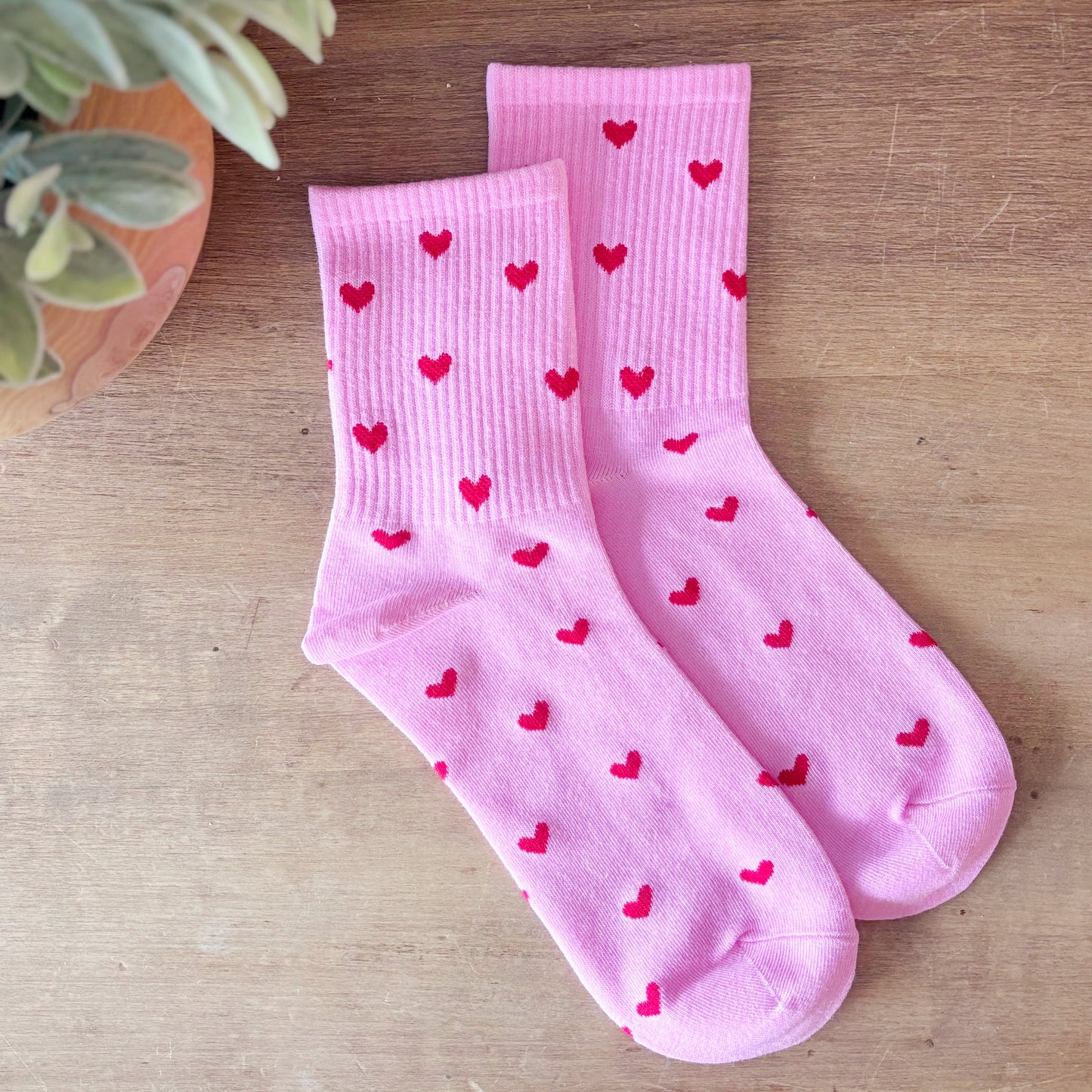 Pink Heart Socks