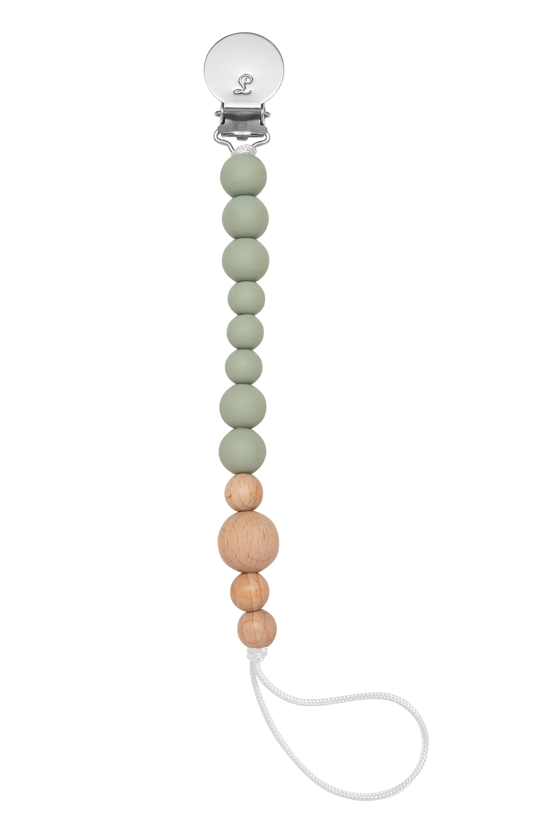 Silicone Soother Clip - Sage Green