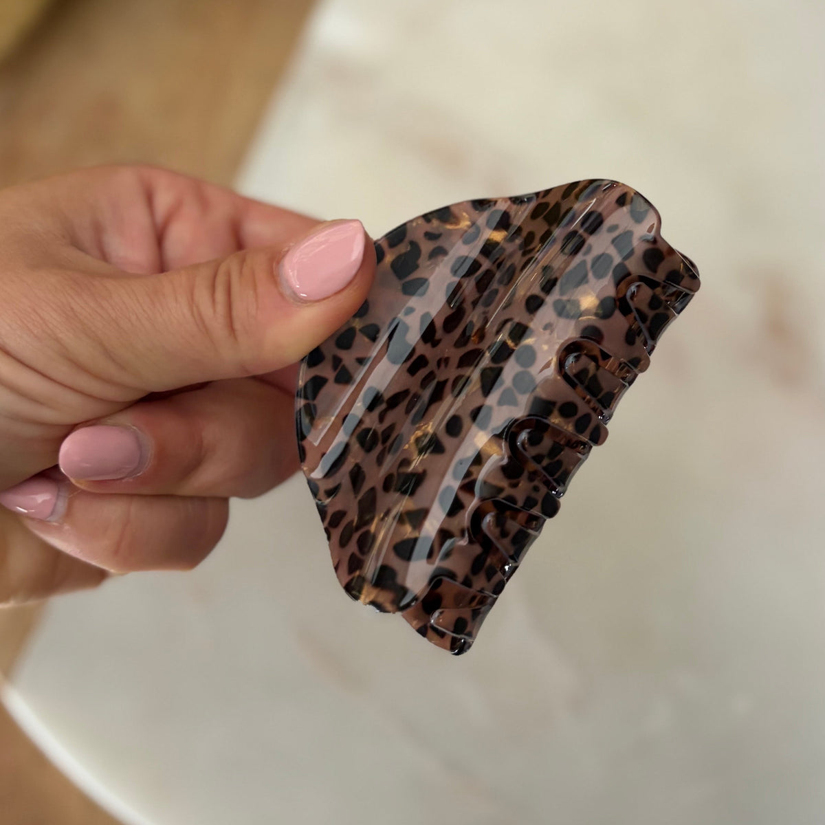 Half-Moon Hair Clip - Leopard
