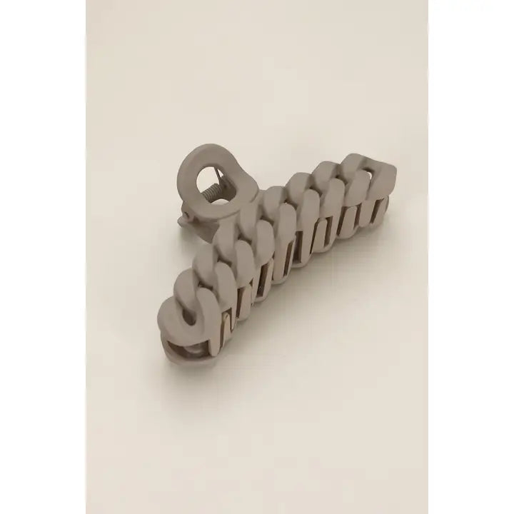 Chain Hair Claw Clip - Matte Beige