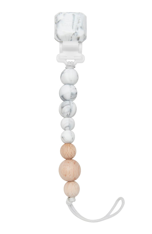 Silicone Pacifier Clip - Marble