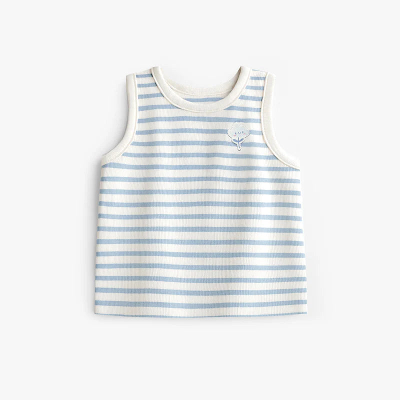 Tank Top - White and Blue Stripes