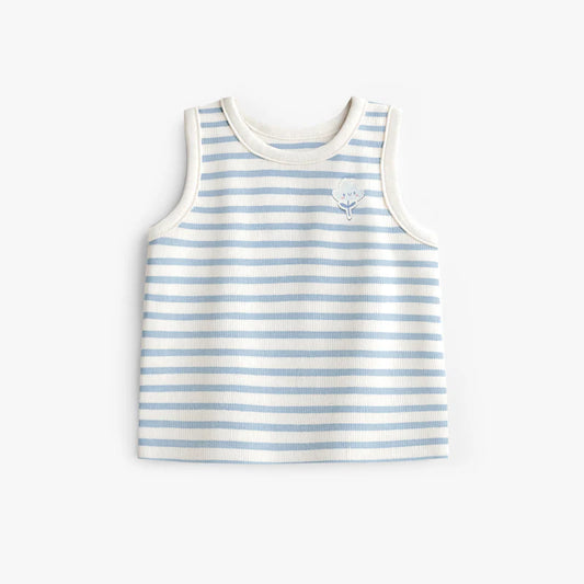 Tank Top - White and Blue Stripes