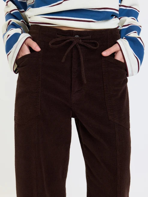Villa Drawstring Barrel Leg - Chocolate