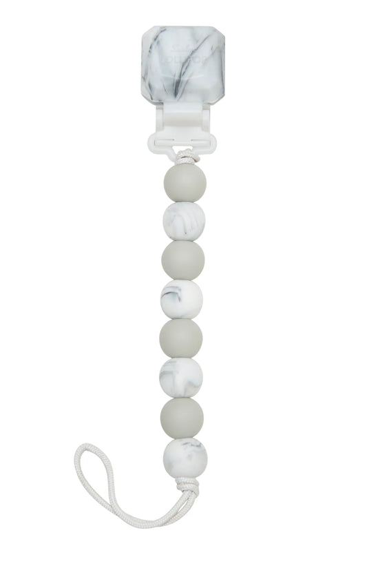Silicone Pacifier Clip - Marble Grey