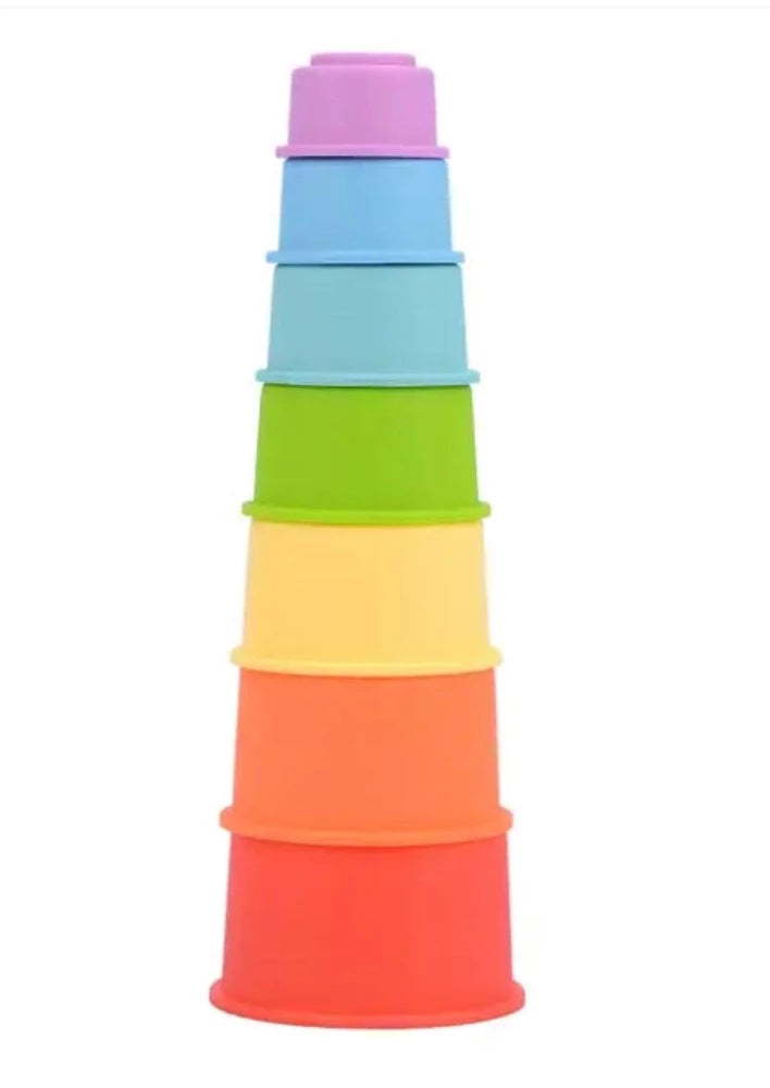 Silicone Stacking Cups - Bright Rainbow