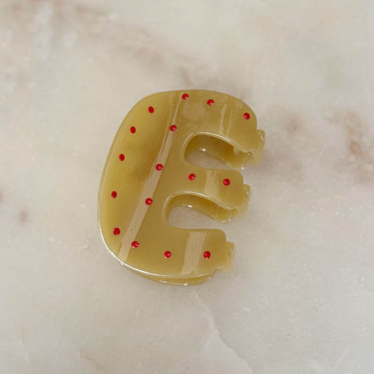 Polka Dot Hair Clip - Chartreuse