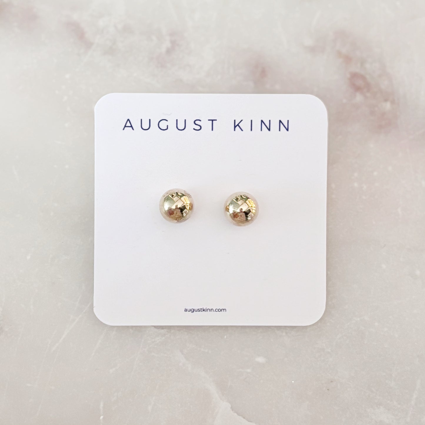 Stud Earrings - Golden Ball