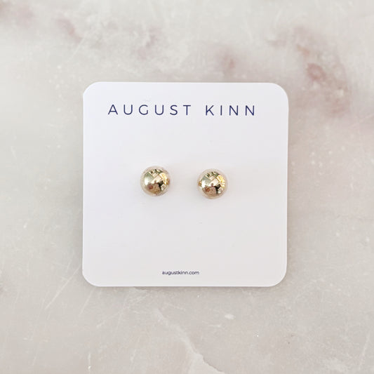 Stud Earrings - Golden Ball