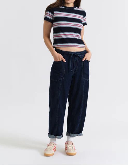 Villa Drawstring Barrel Leg - Blue Mood