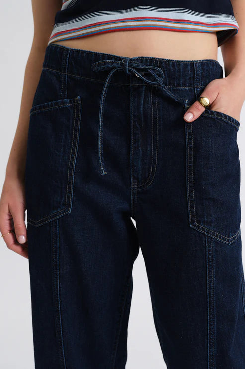 Villa Drawstring Barrel Leg - Blue Mood