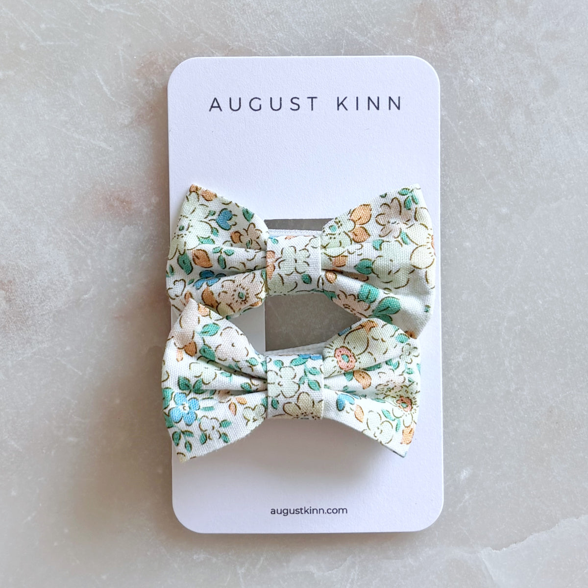 Mini Hair Clips - Green (set of 2)