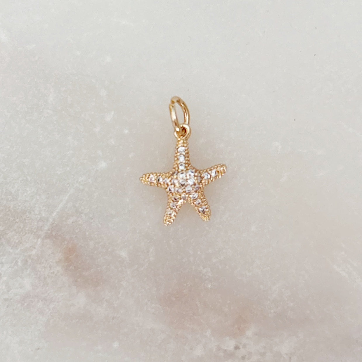 Pave Starfish Charm - Gold