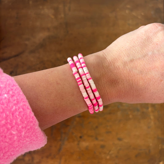 Beaded Stacking Bracelet - Pinks