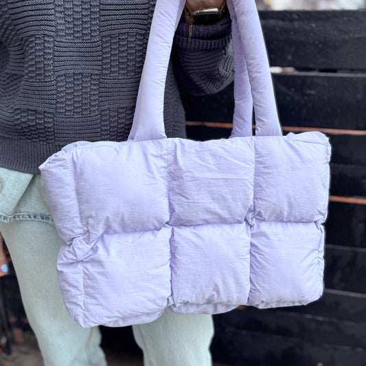 Puffer Tote Bag - Lilac