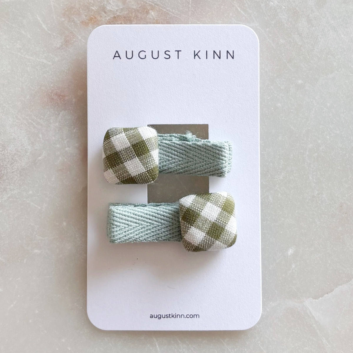 Mini Hair Clips - Green (set of 2)