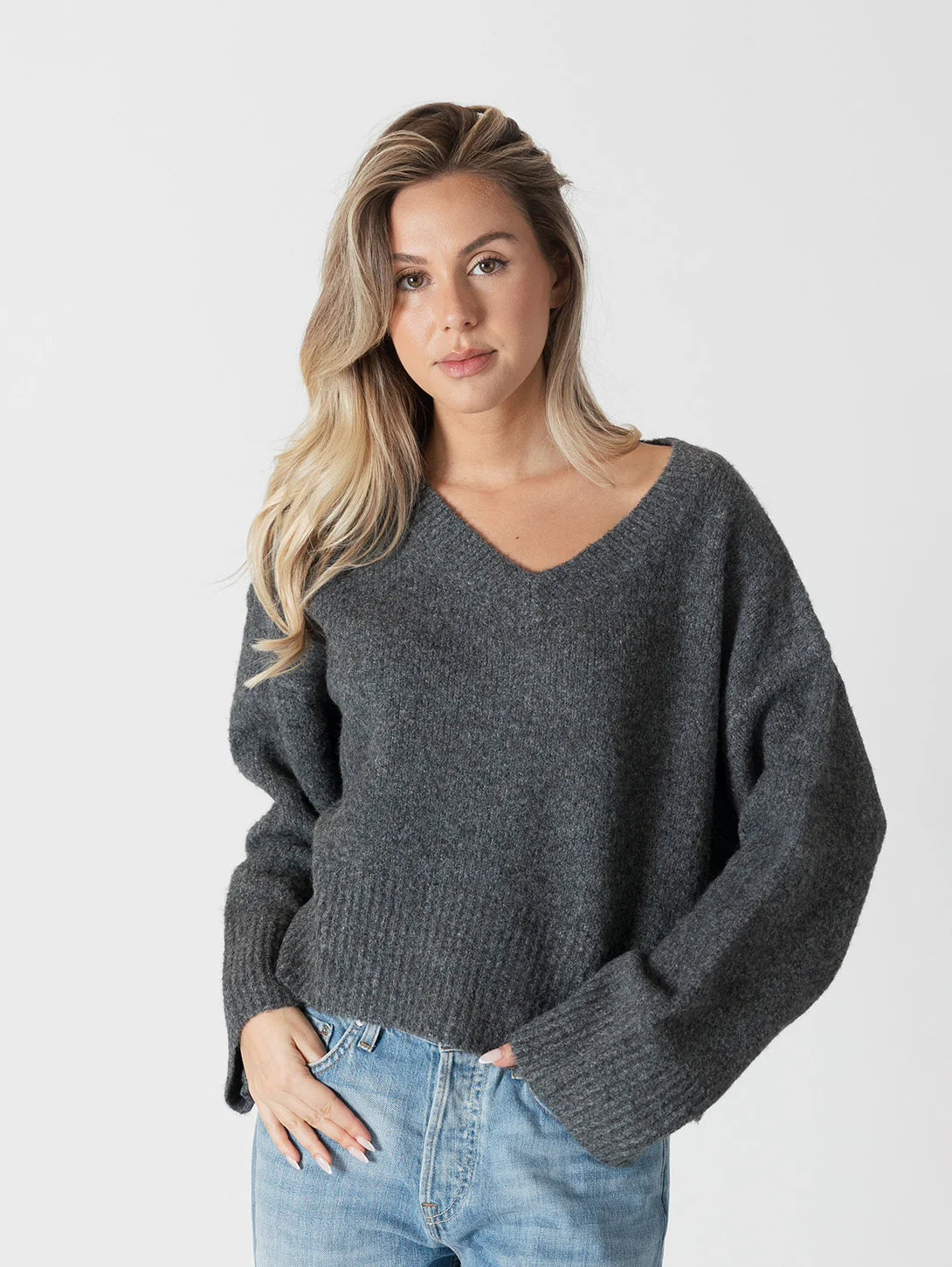 Ettaluxe Eco Knit Sweater - Dark Grey