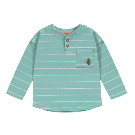 Baby Longsleeve Tee - Teal Stripe