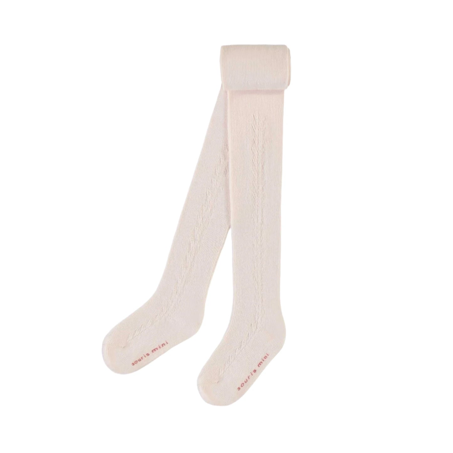 Plain Knit Tights - Cream