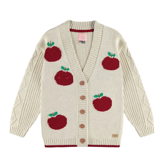 Jacquard Knit Cardigan - Apples