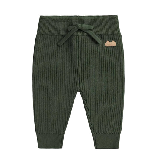 Ribbed Knit Pant - Forest Green