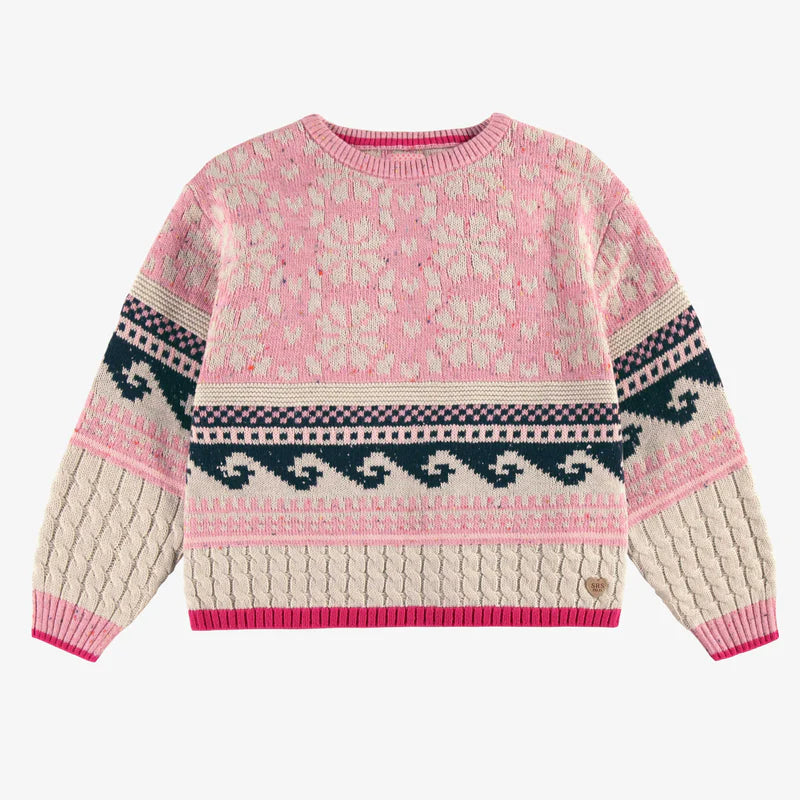Cable Knit Sweater - Pink