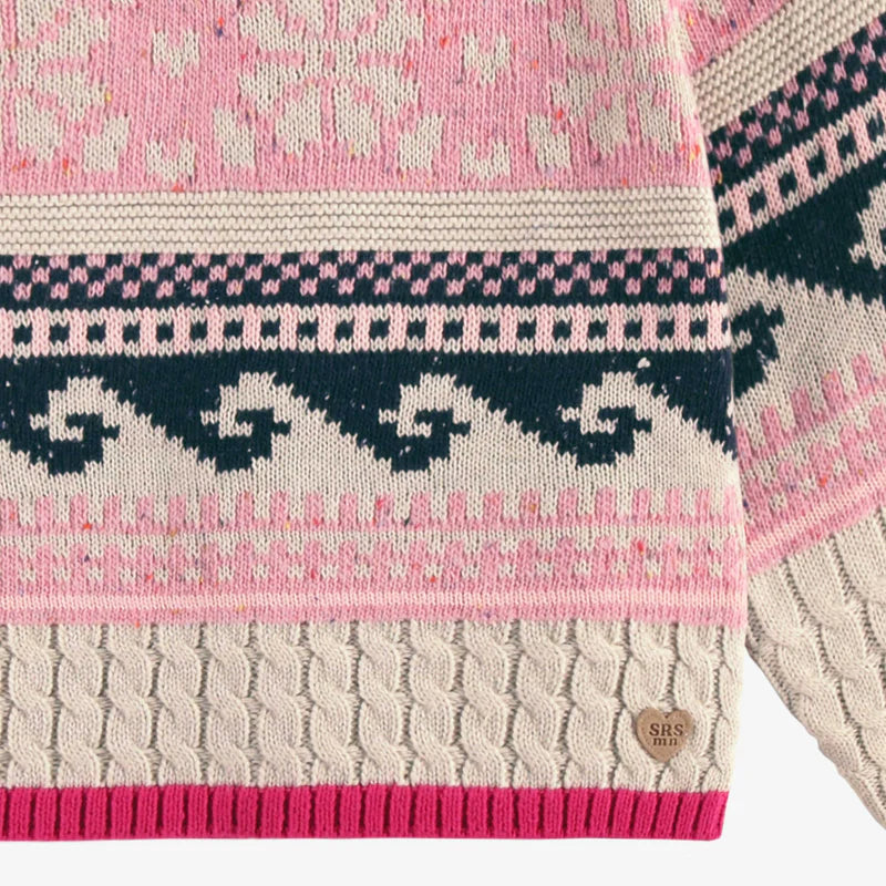 Cable Knit Sweater - Pink