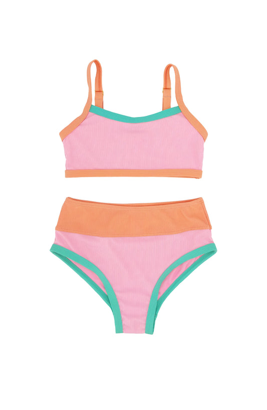 Retro Ringer Bikini - Sachet Pink