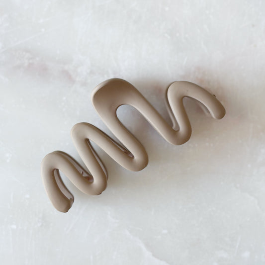 Matte Scribble Hair Clip - Latte