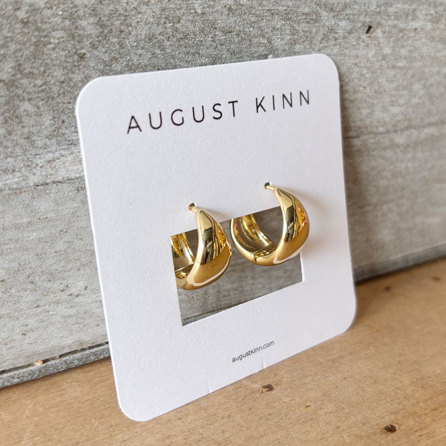 Gold Tapered Hoop Earrings