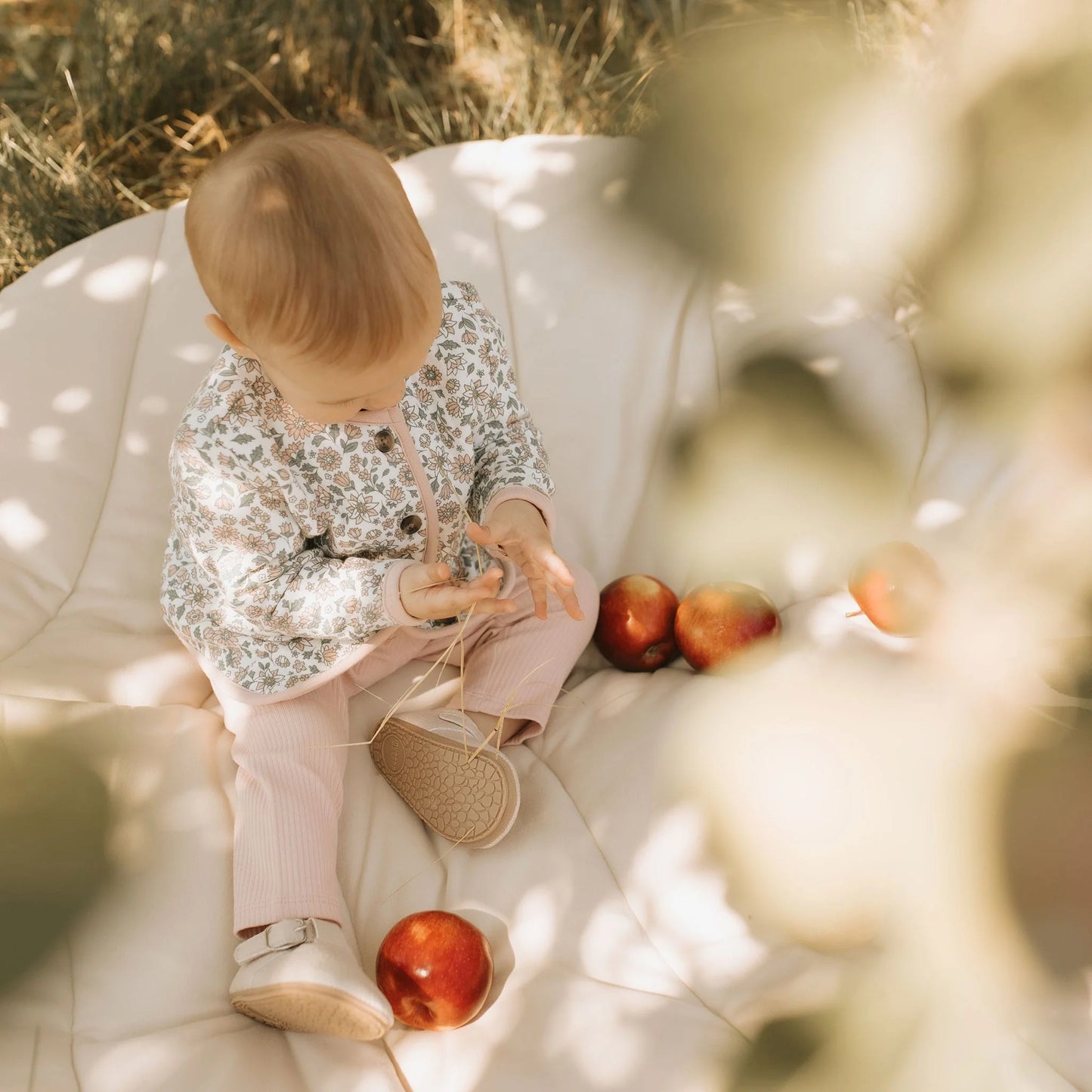 Cotton Jersey Quilted Cardigan - Farm Floral