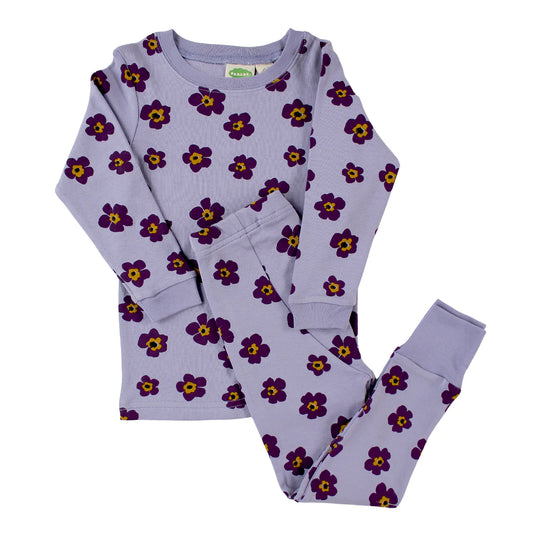 Organic Kids Pajama Set - Pansies