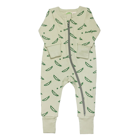 Organic Cotton Zip Romper - Sweetpea