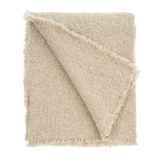 Fringed Boucle Throw - Natural