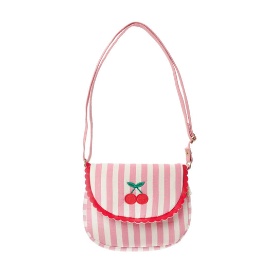 Striped Scallop Bag - Cherry