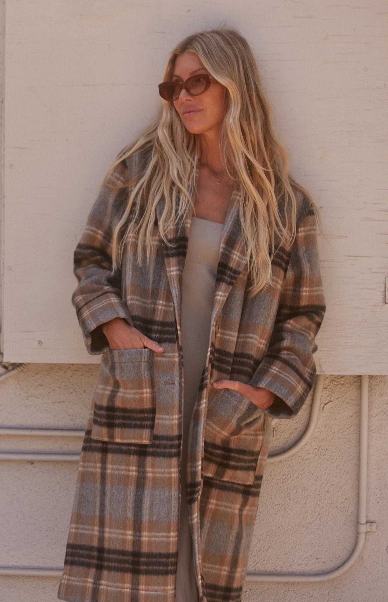 Ezra Coat - Sand Plaid