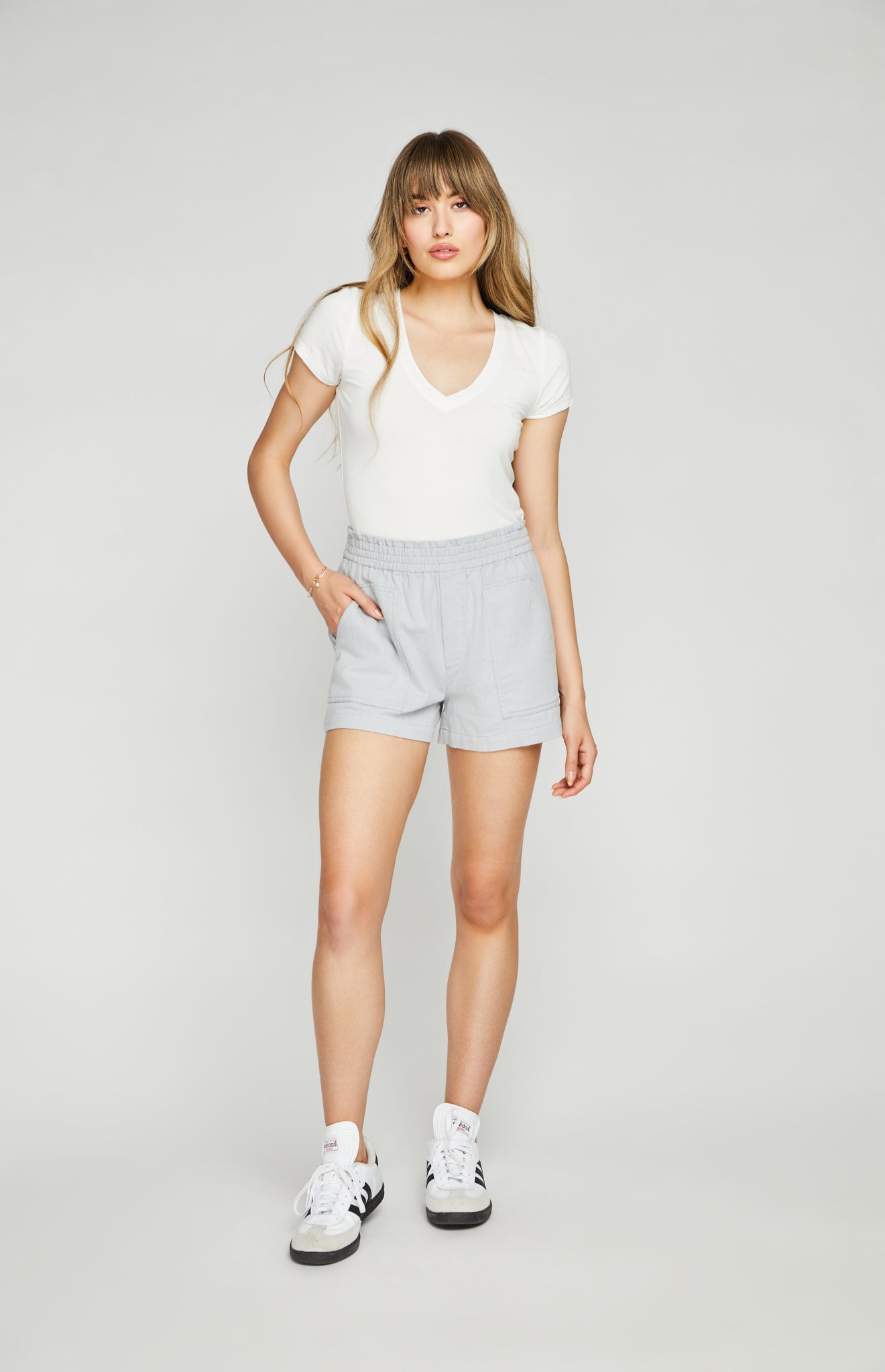 Warner Cotton Shorts - Silver