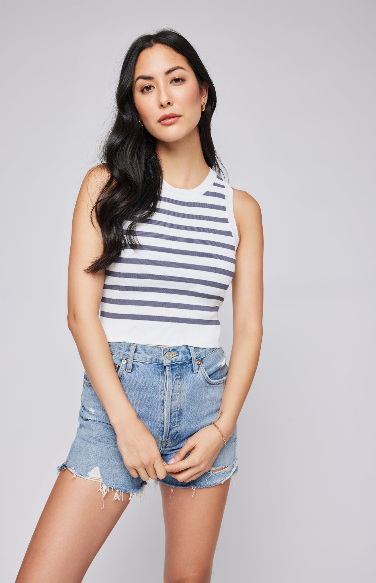 Cora Tank - Slate Stripe