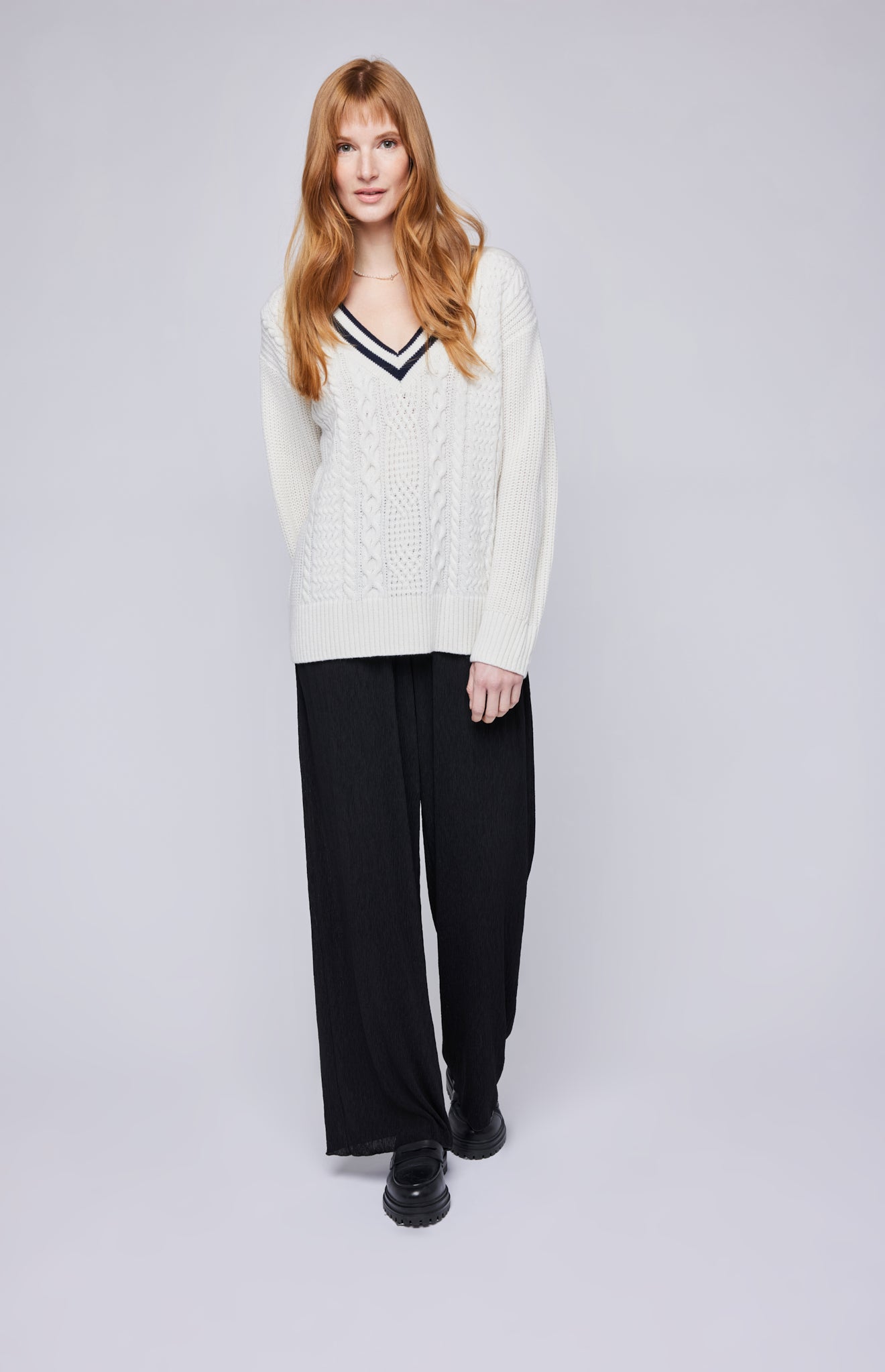 Kyla V-Neck Sweater - Cream