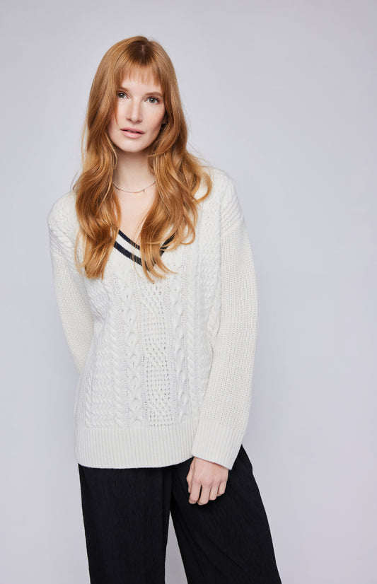 Kyla V-Neck Sweater - Cream