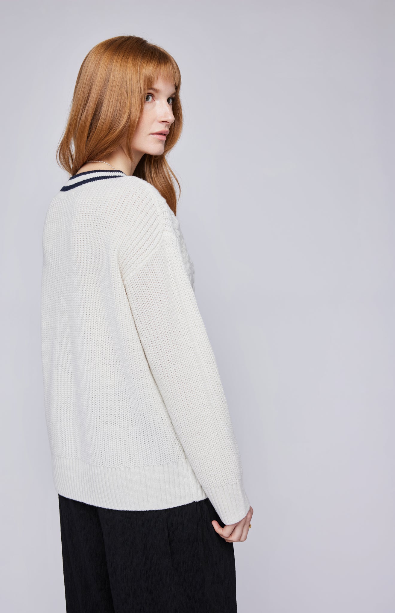 Kyla V-Neck Sweater - Cream