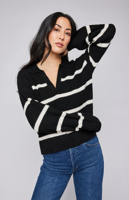 Beckett Sweater - Black Stripe