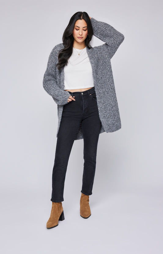 Enid Oversized Cardigan - Heather Charcoal