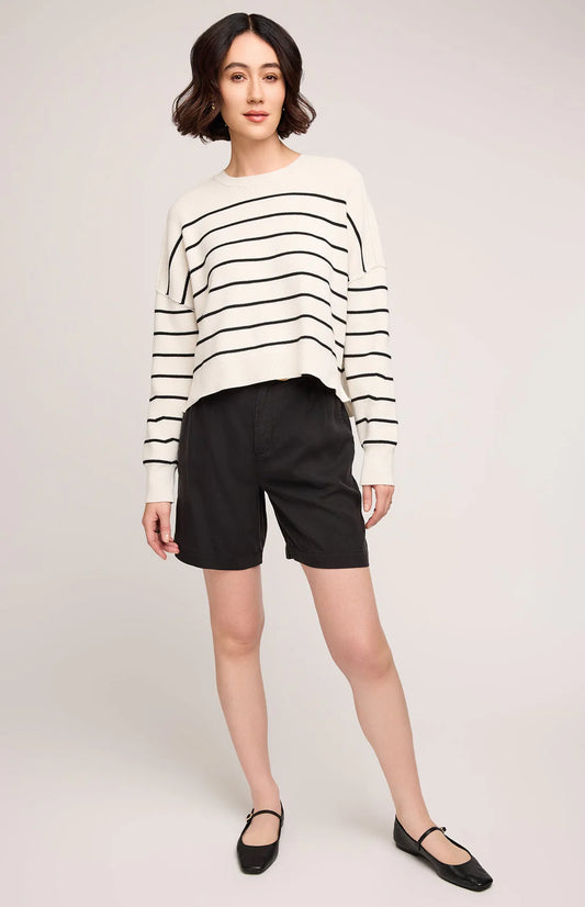 Echo Pullover Sweater - Black Stripe